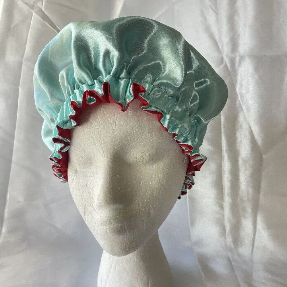 Large Satin bonnet for Curly Hair, Double Layer Reversible Silk Hair Sleep Cap